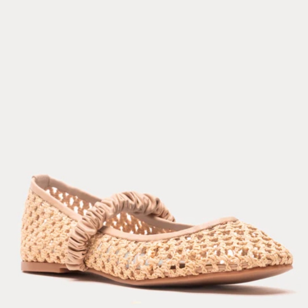 Frances Valentine Tan Ella Raffia Ballet Flat 6 - Picture 3 of 9